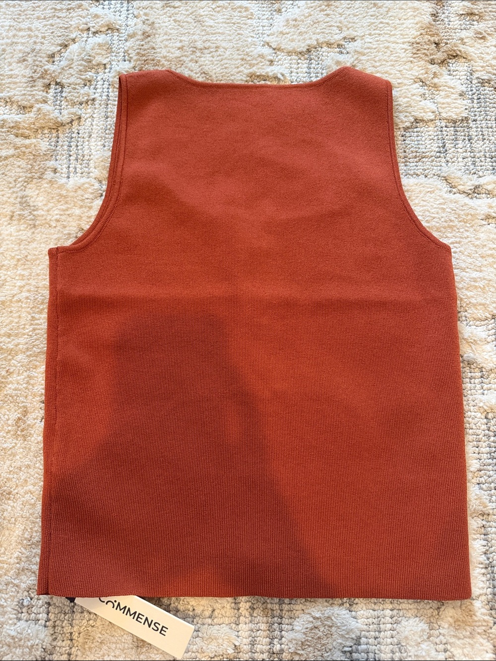 Commense Rust Button-Front Knit Tank - Picture 2 of 4